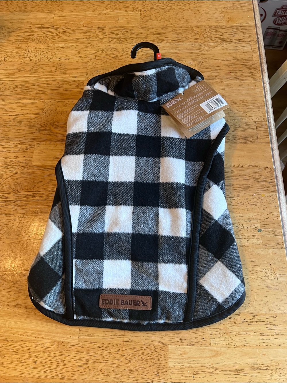 Eddie Bauer Black & White Buffalo Plaid Fleece Jacket
